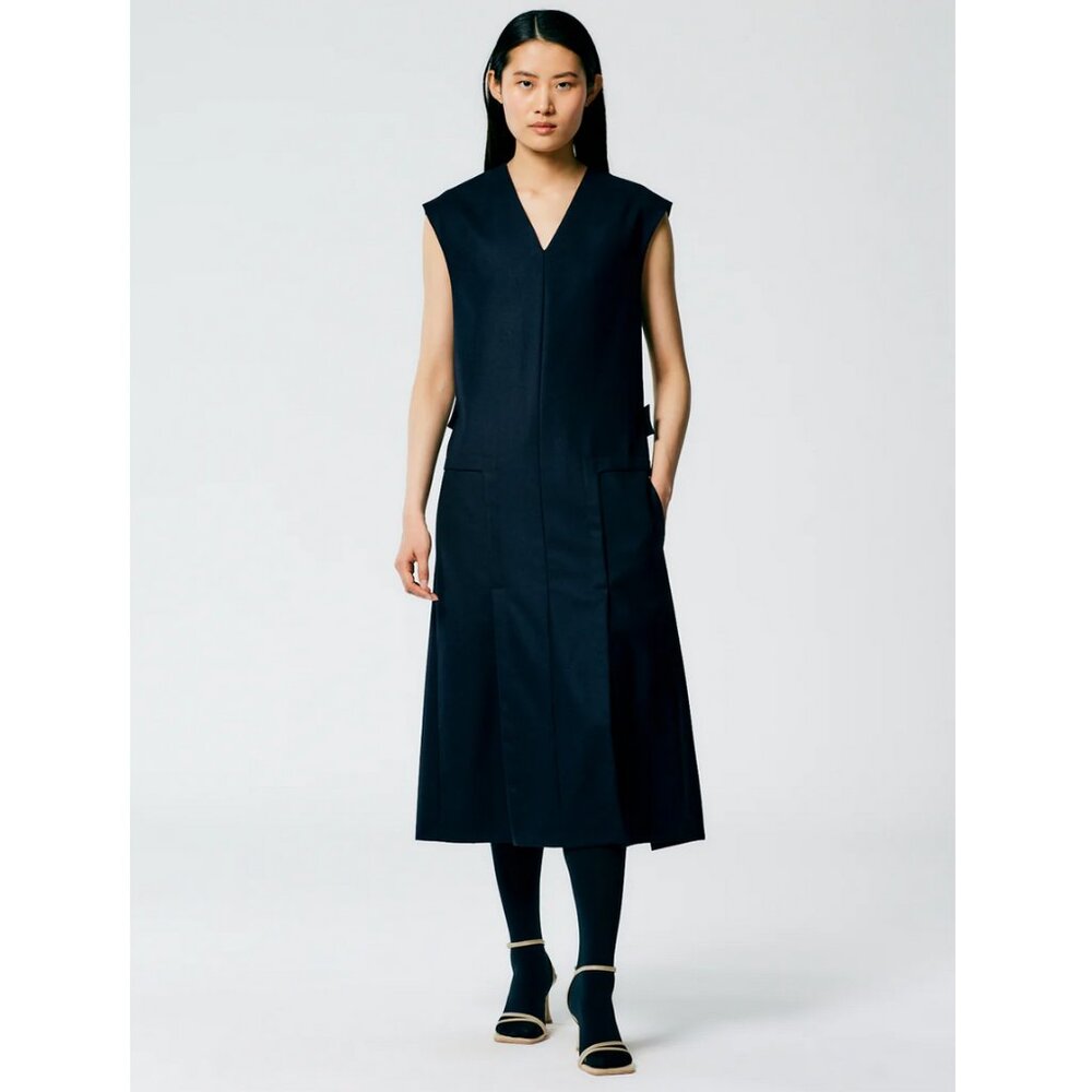 Tibi Superfine Wool Flannel Paneled Dress
